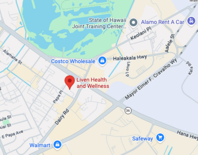 Map to Liven Health and Wellness in Kahului, HI