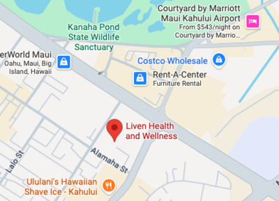 Map to Liven Health and Wellness in Kahului, HI